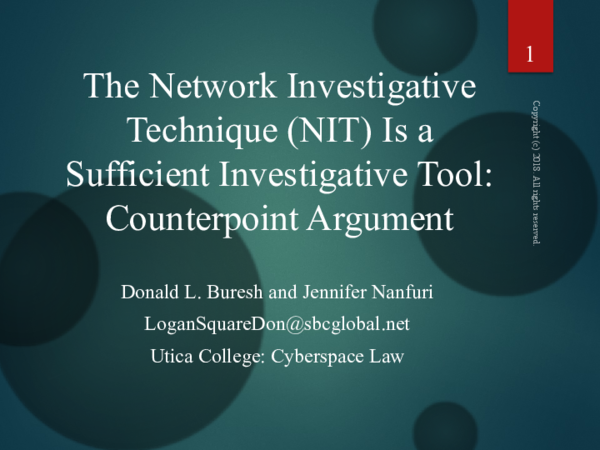 (PPT) The Network Investigative Technique (NIT) Is a Sufficient ...