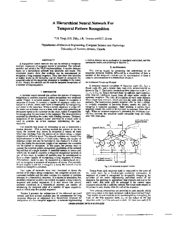 (PDF) A hierarchical neural network for temporal pattern recognition