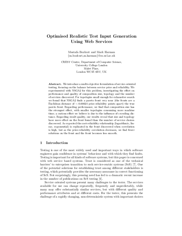 (PDF) Optimised realistic test input generation using web services