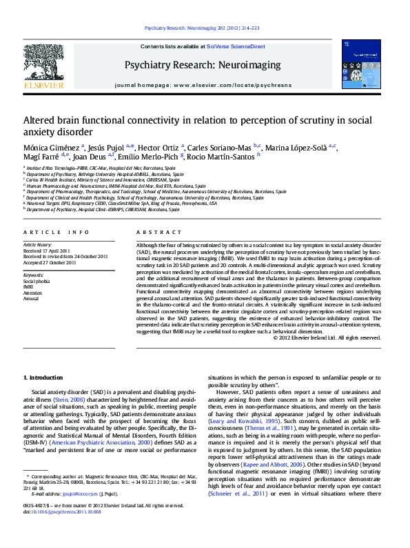 (PDF) Altered brain functional connectivity in relation to perception ...