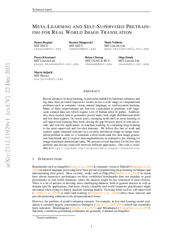 (PDF) Meta-Learning and Self-Supervised Pretraining for Real World ...