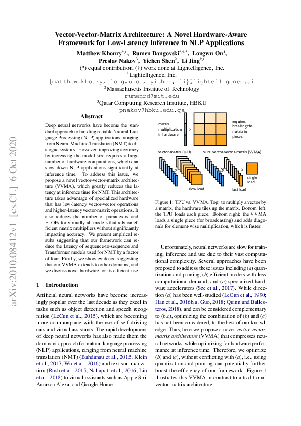 (PDF) Vector-Vector-Matrix Architecture: A Novel Hardware-Aware ...