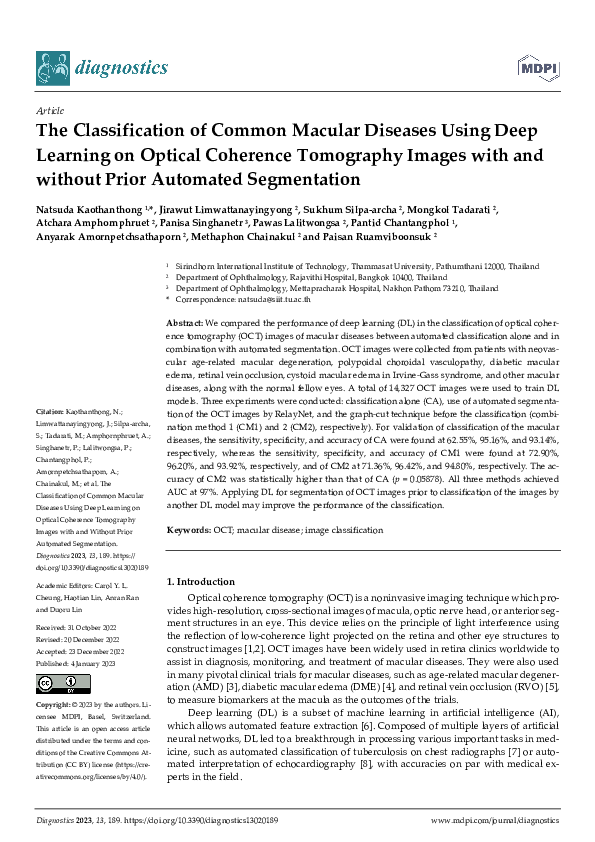 (PDF) The Classification of Common Macular Diseases Using Deep Learning ...