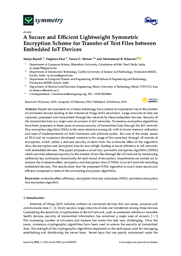(PDF) A Secure and Efficient Lightweight Symmetric Encryption Scheme ...