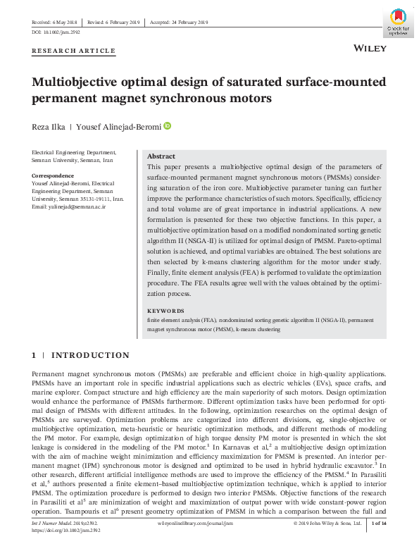 (PDF) Multiobjective optimal design of saturated surface‐mounted ...