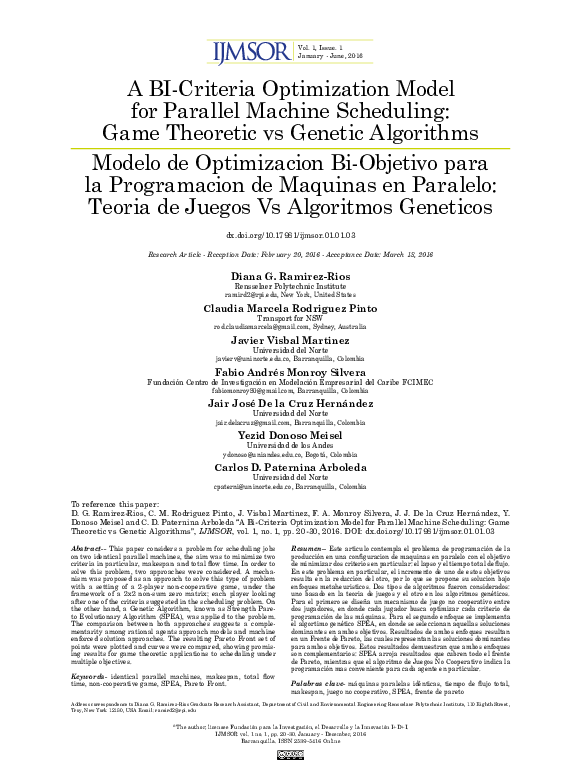 (PDF) A bi-criteria optimization model for parallel machine scheduling ...