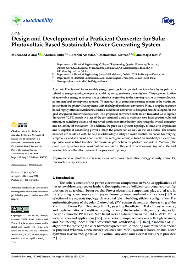(PDF) Design and Development of a Proficient Converter for Solar ...