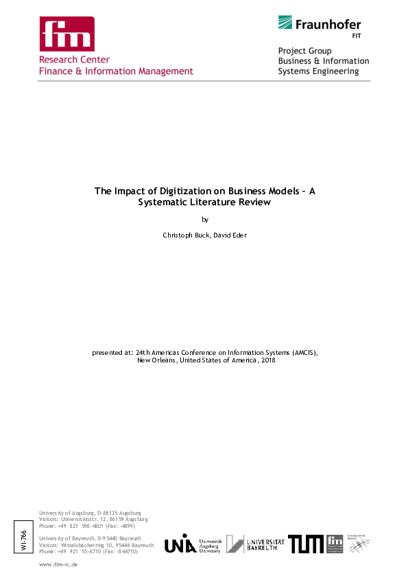 (PDF) The Impact of Digitization on Business Models - A Systematic ...