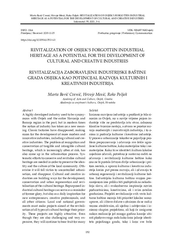 (PDF) Revitalization of Osijek’s Forgotten Industrial Heritage as a ...