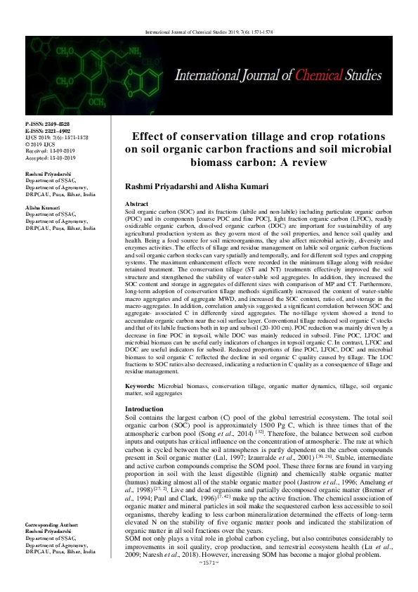 (PDF) Effect of conservation tillage and crop rotations on soil organic ...