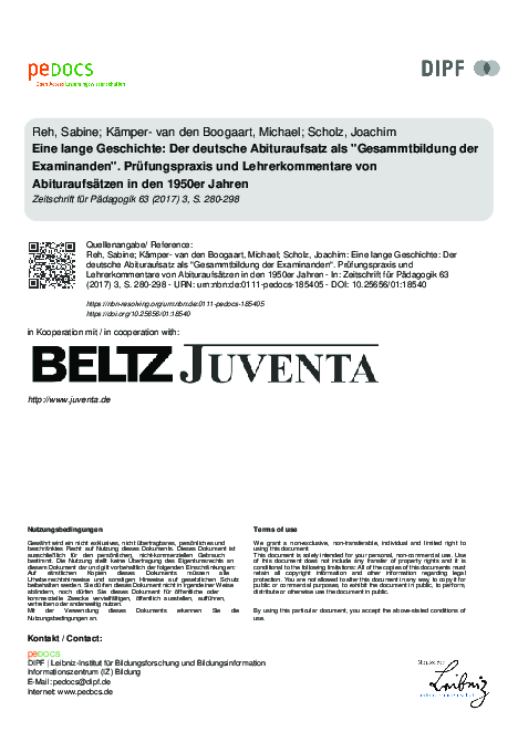 (PDF) A long story: the german abitur essay as 