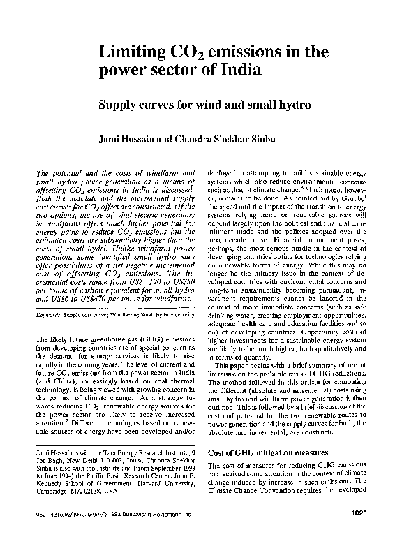(PDF) Limiting CO2 emissions in the power sector of India