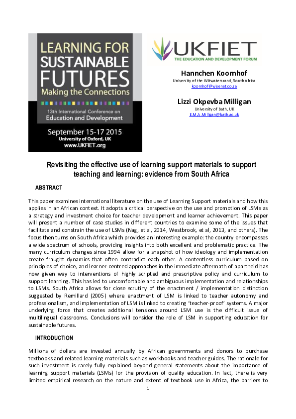 (PDF) Revisiting the effective use of learning support materials to