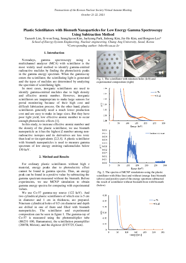 (PDF) Plastic Scintillators with Bismuth Nanoparticles for Low Energy