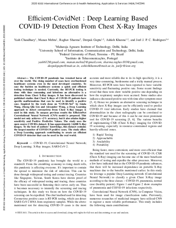 (PDF) Efficient-CovidNet: Deep Learning Based COVID-19 Detection From ...