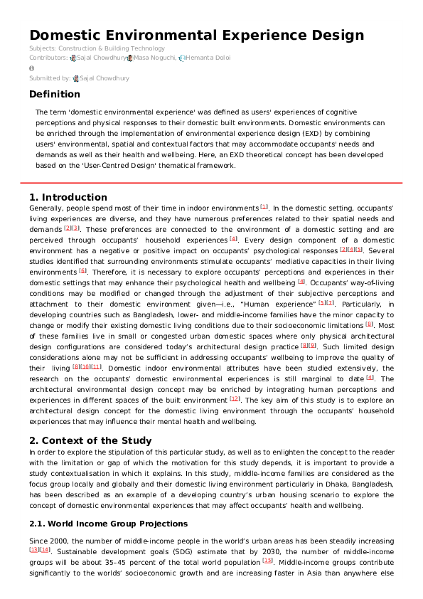 (PDF) Domestic Environmental Experience Design | Encyclopedia