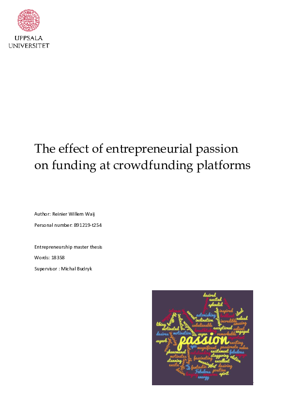 (PDF) The effect of entrepreneurial passion on funding at crowdfunding ...