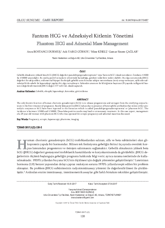 (PDF) Phantom HCG and Adnexial Mass Management