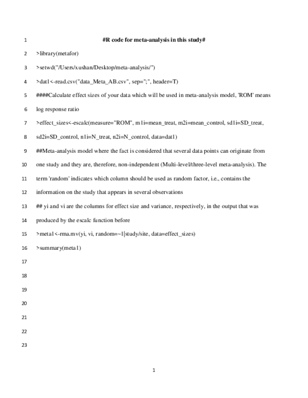 (PDF) R code for fitting normal distribution for meta analysis in this ...