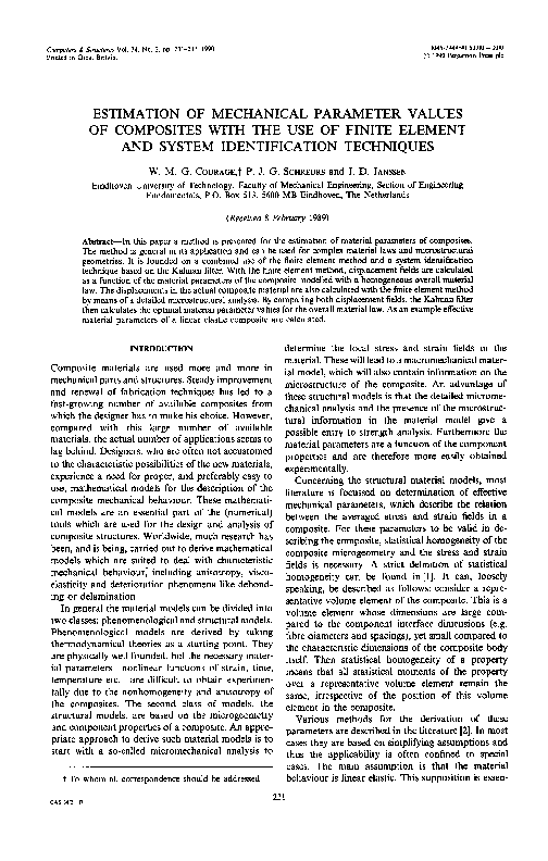 (PDF) Estimation of mechanical parameter values of composites with the ...