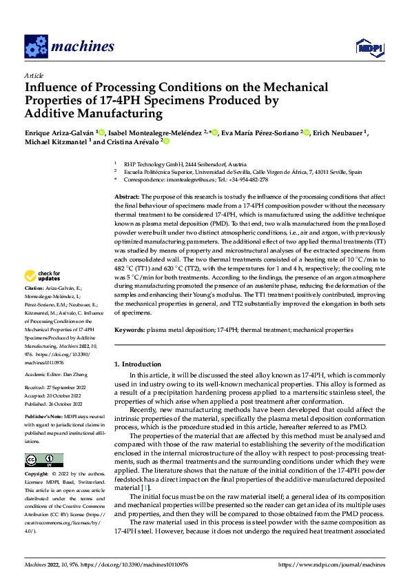 (PDF) Influence of Processing Conditions on the Mechanical Properties ...