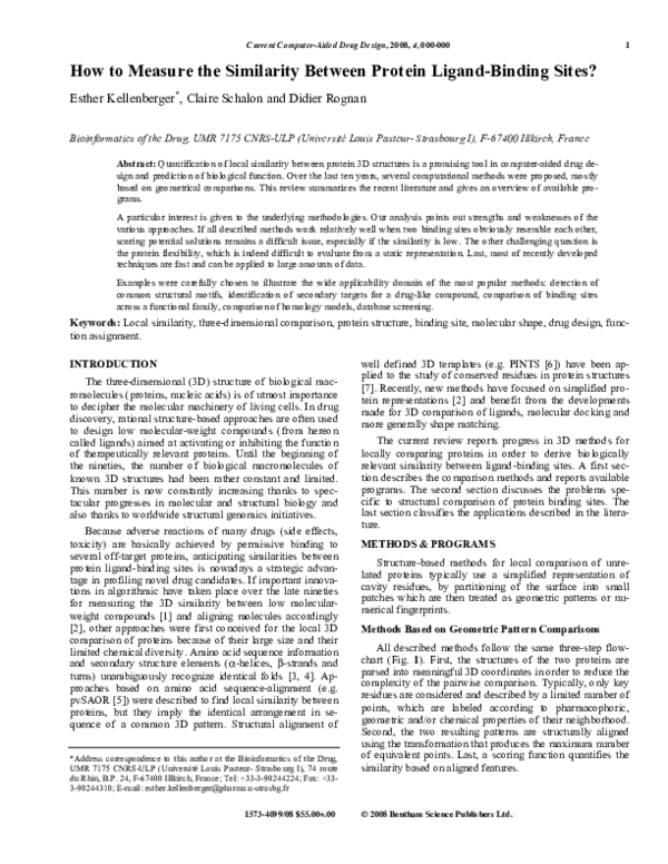 (PDF) How to Measure the Similarity Between Protein Ligand-Binding Sites?