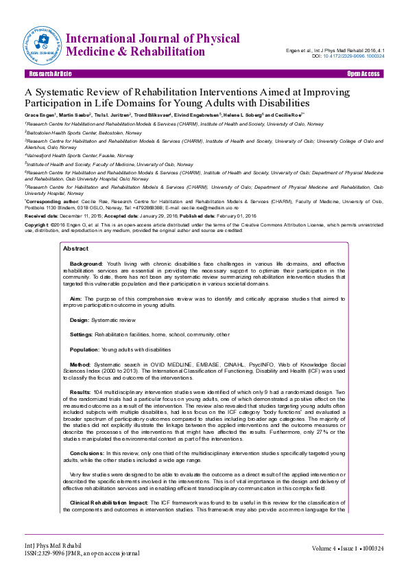 (PDF) A Systematic Review of Rehabilitation Interventions Targeting ...