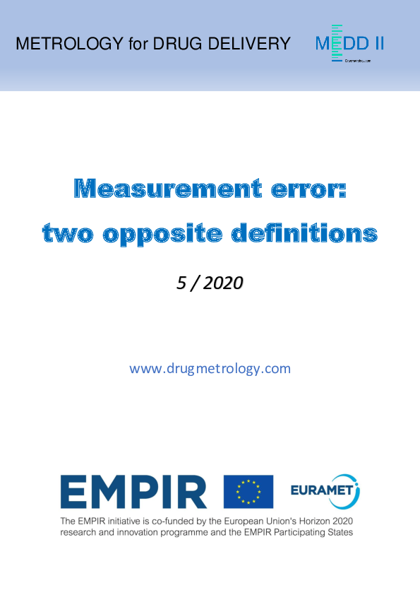 (PDF) Report - Measurement error: two opposite definitions