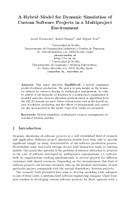 (PDF) A hybrid model for dynamic simulation of custom software projects ...