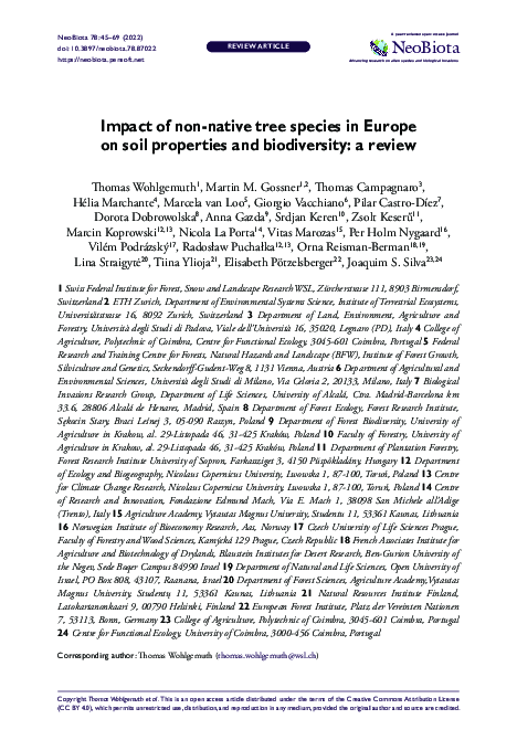 (PDF) Impact of non-native tree species in Europe on soil properties ...