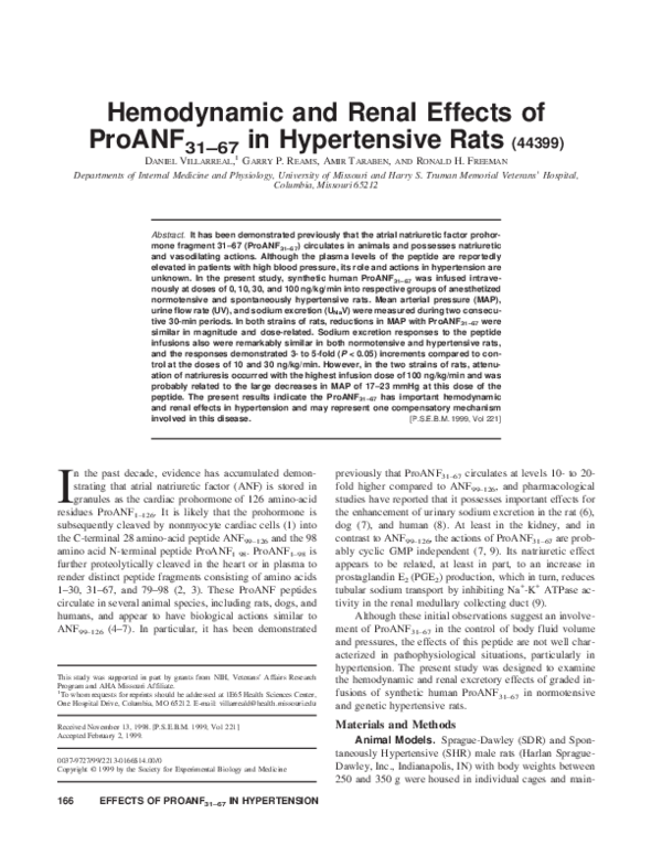 (PDF) Hemodynamic and Renal Effects of ProANF 31–67 in Hypertensive Rats
