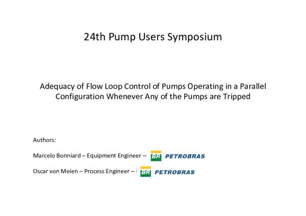 (PDF) Adequacy Of The Flow Loop Control Of Pumps Operating In A ...