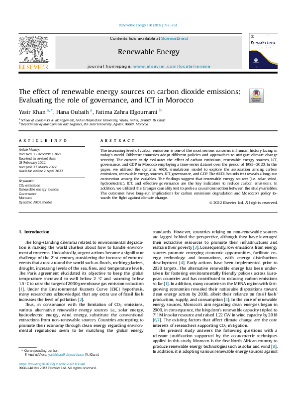 (PDF) The effect of renewable energy sources on carbon dioxide ...