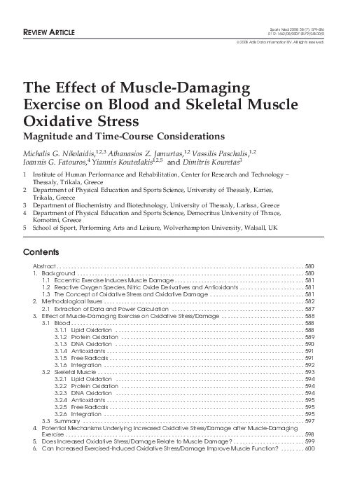 (PDF) The Effect of Muscle-Damaging Exercise on Blood and Skeletal ...
