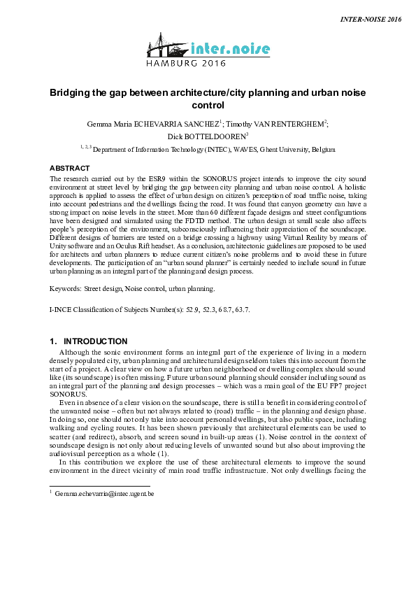 (PDF) Bridging the gap between architecture/city planning and urban ...