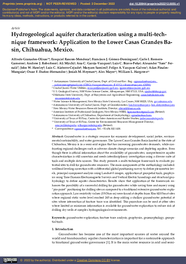 (PDF) Hydrogeological Aquifer Characterization using a Multi-Technique ...