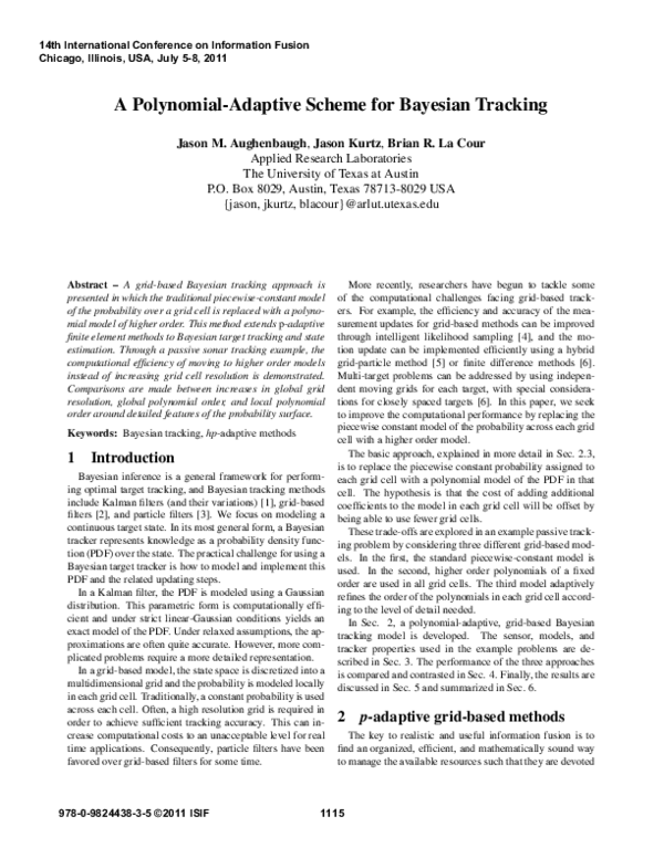 (PDF) A polynomial-adaptive scheme for Bayesian tracking