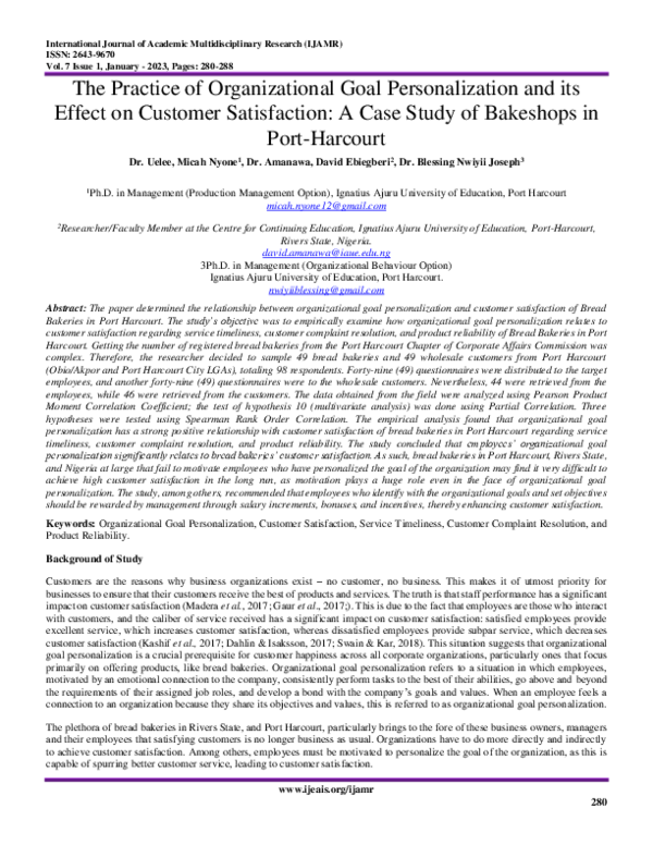 (PDF) The Practice of Organizational Goal Personalization and its ...