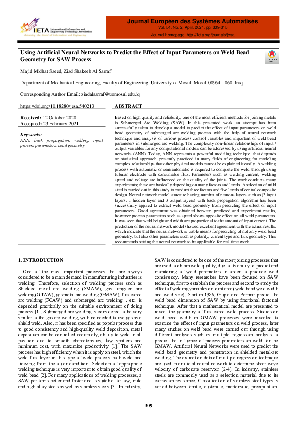 (PDF) Using Artificial Neural Networks to Predict the Effect of Input ...