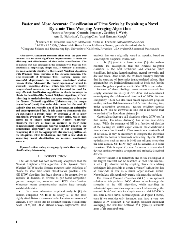 (PDF) Faster and more accurate classification of time series by ...
