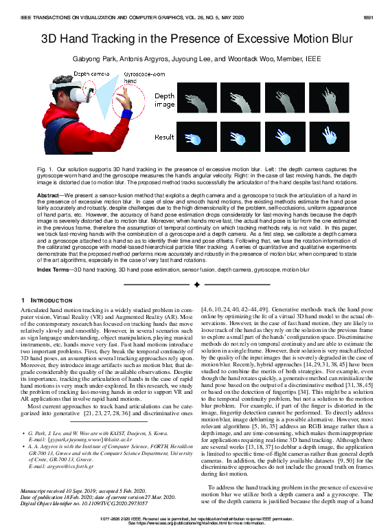 (PDF) 3D Hand Tracking in the Presence of Excessive Motion Blur