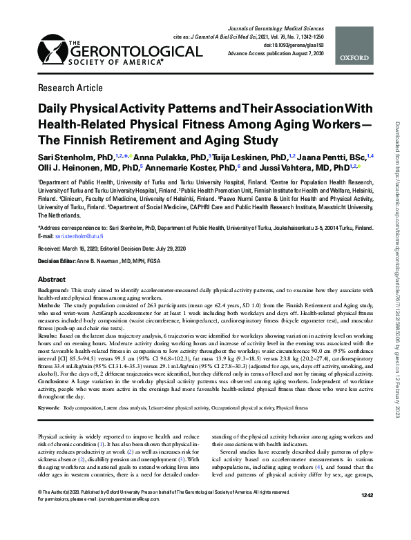 (PDF) Daily Physical Activity Patterns and Their Association With ...