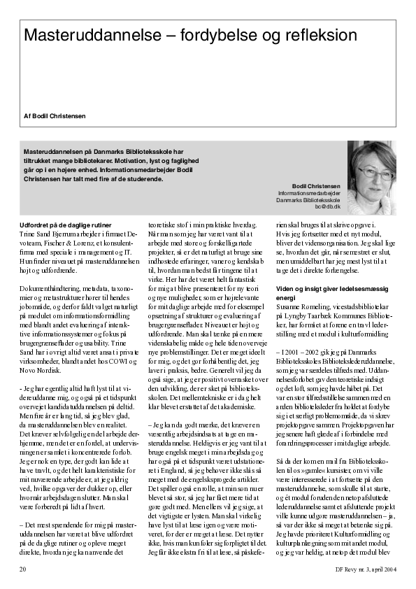 Masteruddannelse - fordybelse og refleksion