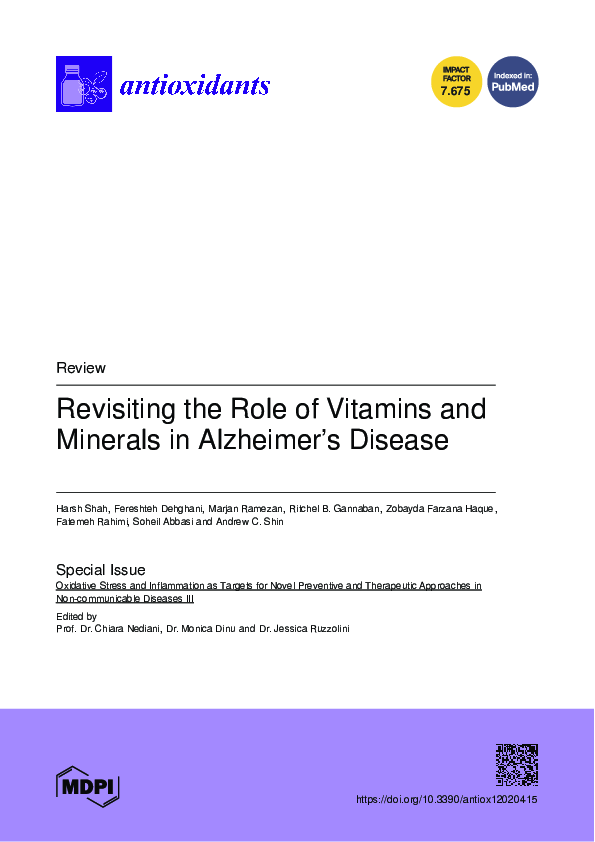 (PDF) Revisiting the Role of Vitamins and Minerals in Alzheimer's Disease