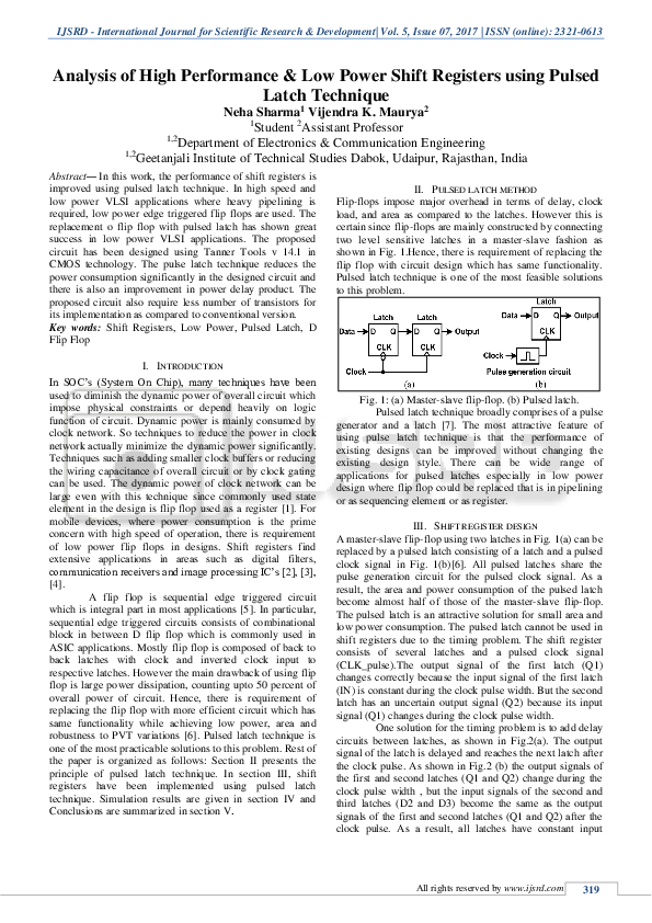 (PDF) Analysis of High Performance & Low Power Shift Registers using ...