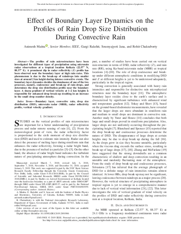 (PDF) Effect of Boundary Layer Dynamics on the Profiles of Rain Drop ...