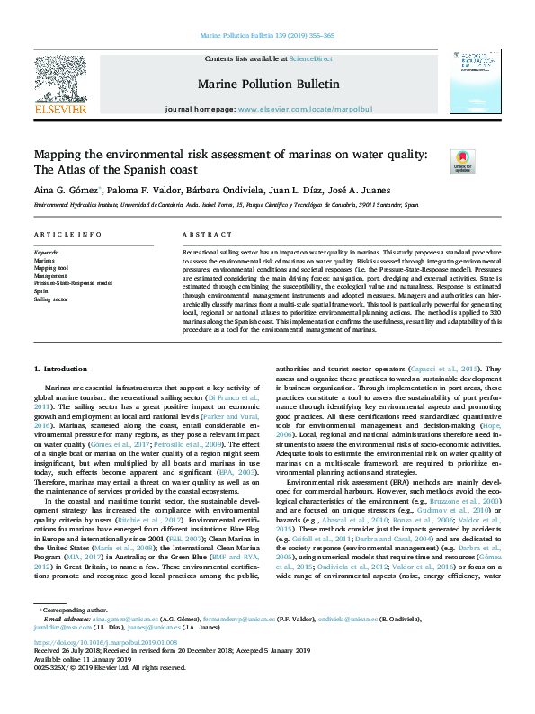 (PDF) Mapping the environmental risk assessment of marinas on water ...