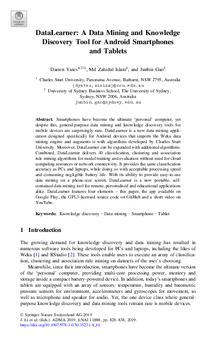 (PDF) DataLearner: A Data Mining and Knowledge Discovery Tool for ...