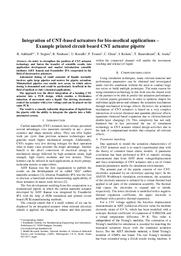 (PDF) Integration of CNT-based actuators for bio-medical applications ...