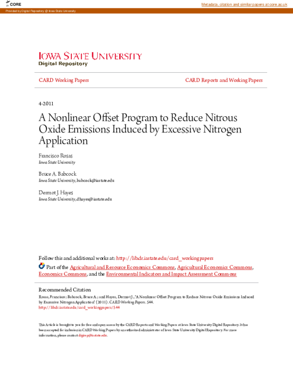 (PDF) Nitrous oxide emission reductions from cutting excessive nitrogen ...